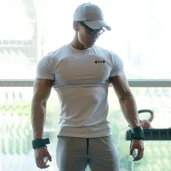 

Cotton Sport Shirt Men Running Shirt Quick Dry Fit Rashgard Short Sleeve Fitness T-shirts Gym Workout Tshirt Sport T Shirt Top