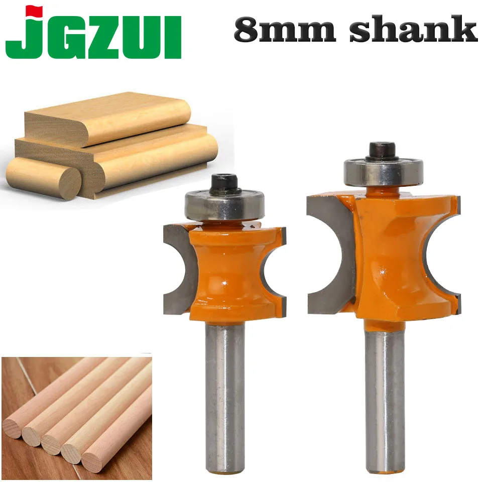 1Pc Bullnose Router Bit Set C3 Carbide Tipped 8mm" Shank Woodworking