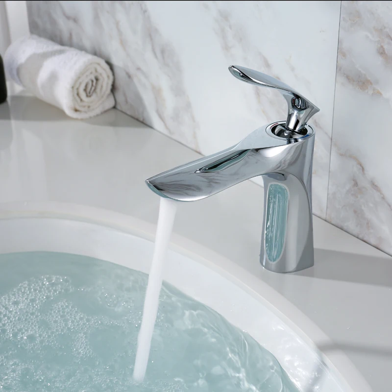 

OLMAY BRASS Basin Faucet Single Lever Bathroom Sink Faucet, Chrome Plated Vanity Basin Mixer Taps for Home and Hotel Bathroom