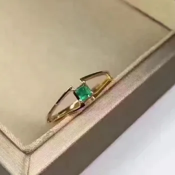 

Fidelity Natural 3mm emerald Rings s925 sterling silver Natural green gemstone simple fine Jewelry for women party