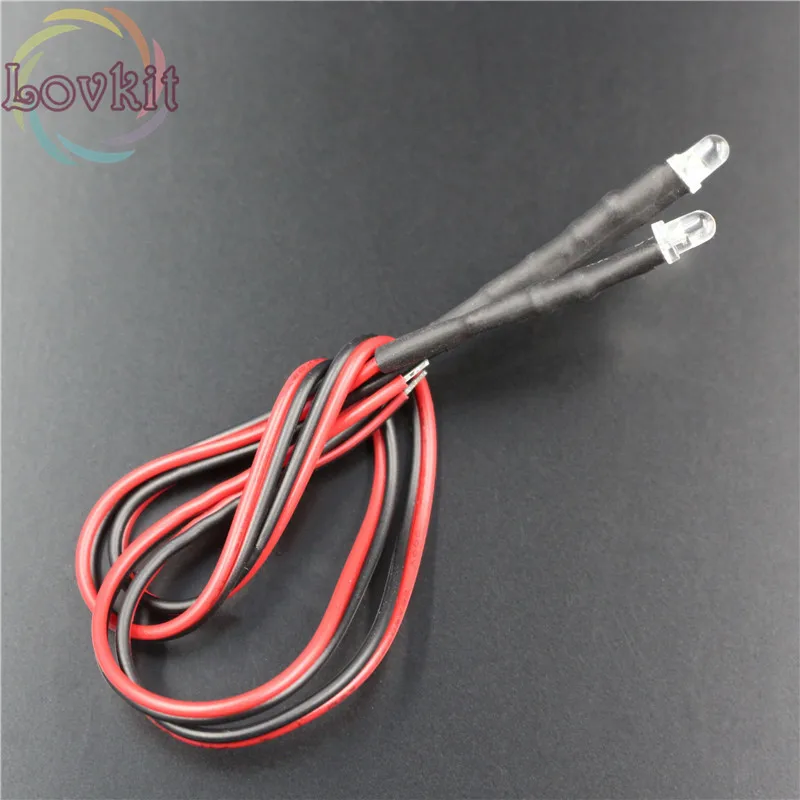 10 x LED 3mm PRE WIRED LEDS 12 VOLT ORANGE 12V DC USA