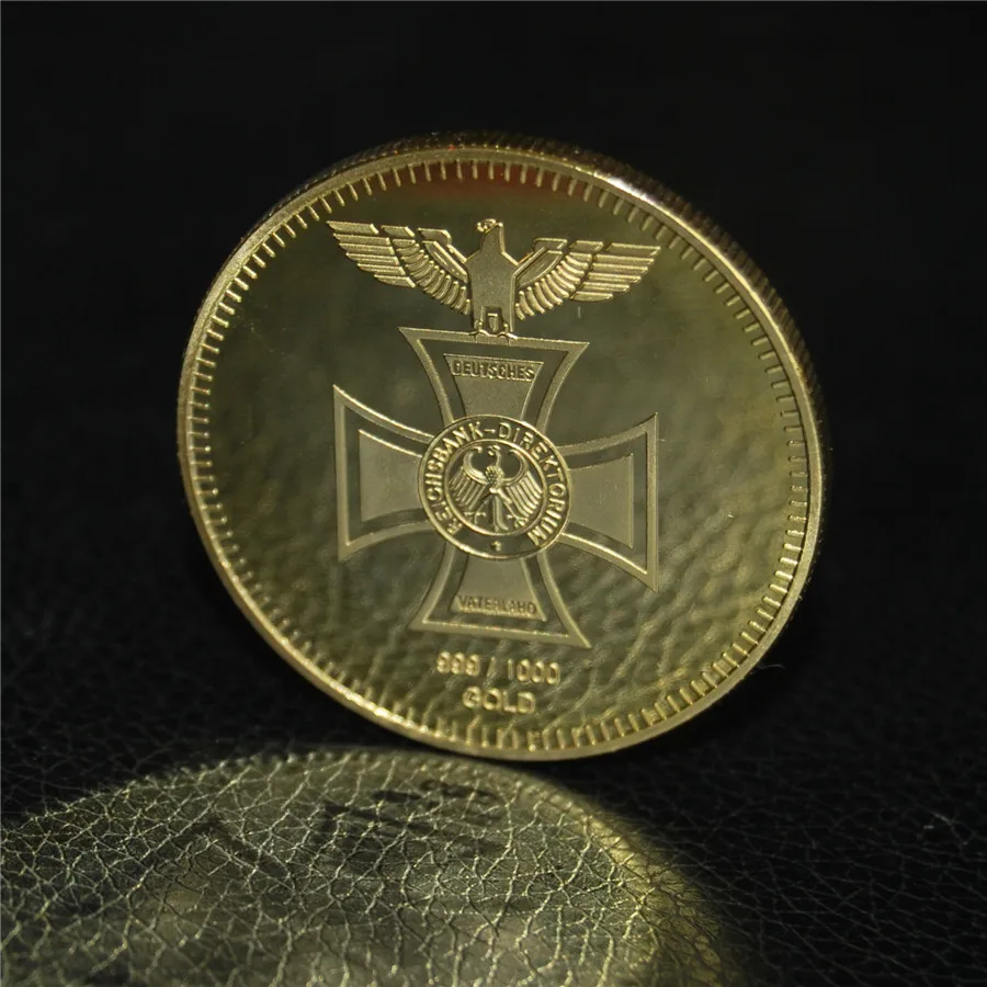 24KT Bullion German Coin 24K Gold Plated Clad DEUTSCHES EAGLE REICHSBANK 1871 Germany Round Coins (14)