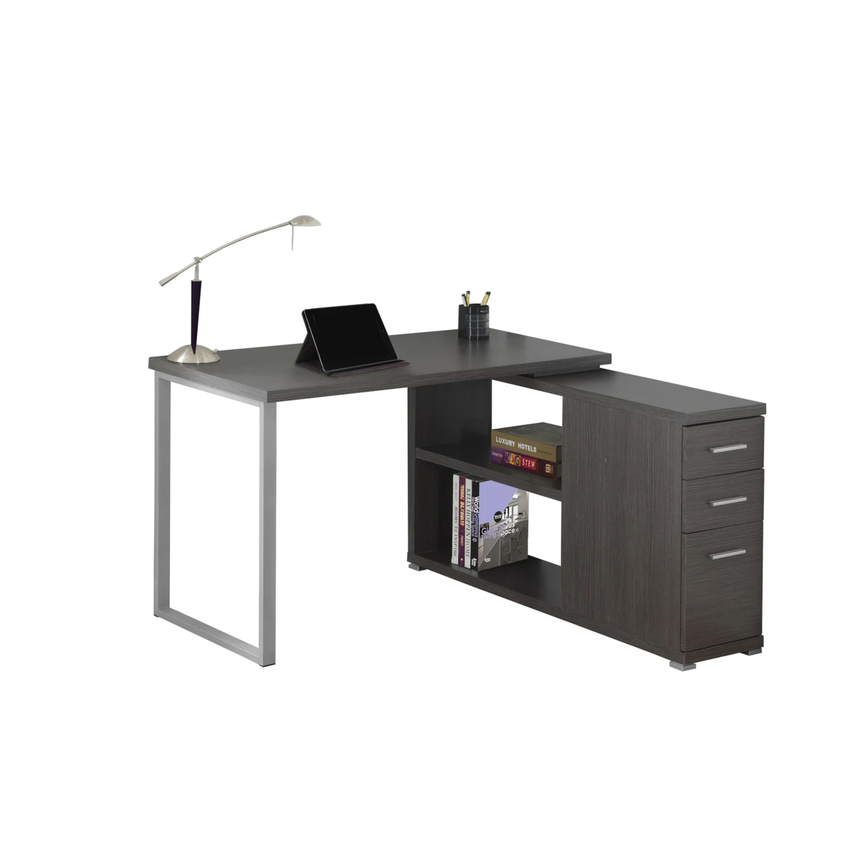 COMPUTER DESK - GREY LEFT OR RIGHT FACING CORNER