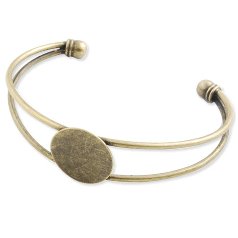 Wholesale Bracelet With 20MM Flat Pad Adjustable Antique Bronze Cuff