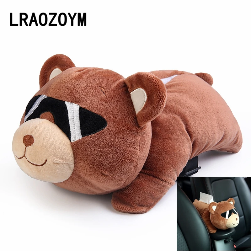 

LRAOZOYM Multifunction Cartoon Removable Tissue Car Kitchen Decorate Lovely Dog Bear Monkey Style Women Automobile LR218