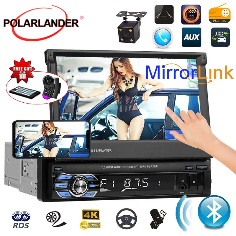 Авто 7 'Ƈ Din поддержка Bluetooth 3 языков с USB/SD/AUX/EQ/FM/TFT автомобильный радиоприемник