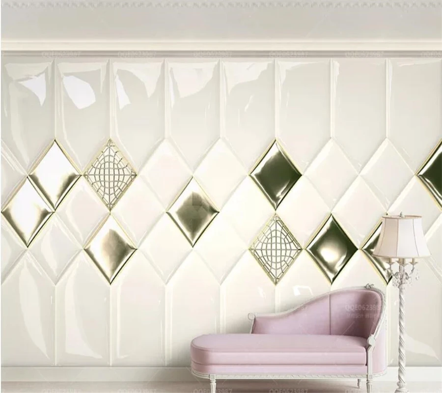 Beibehang пользовательские обои 3d papel де сравнению роскошные золотые ромбические Джейн Европейский мягкая сумка задний план обои домашний декор фрески