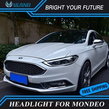 Автомобильные передние лампы для Ford Fusion Mondeo фары Биксеноновые лучевые линзы проектор Hid лампа с желтым поворотным знаком