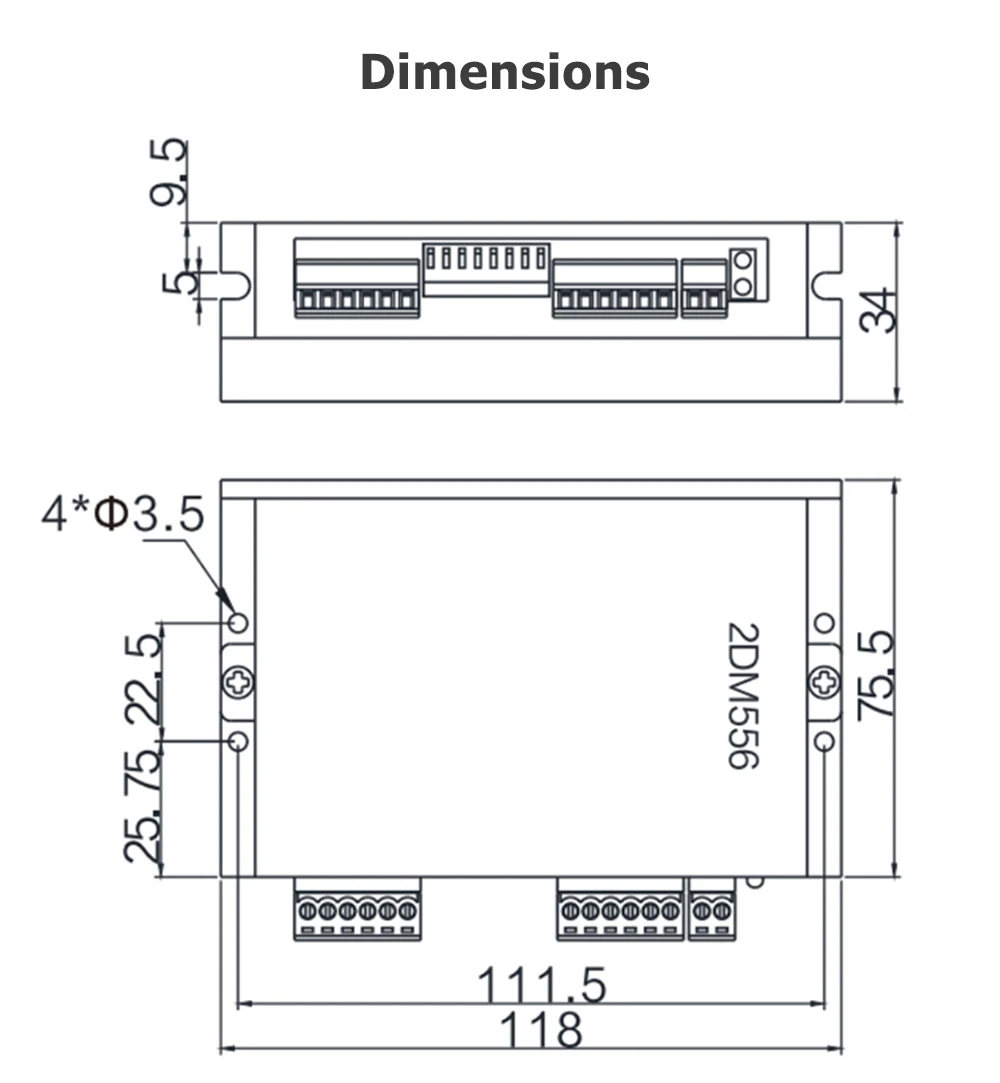4 2DM556 2 phase NEMA23 stepper motor driver 32bit DSP DC36V 5.6A JMC replace leadshine DM556 Stepper Motor Driver