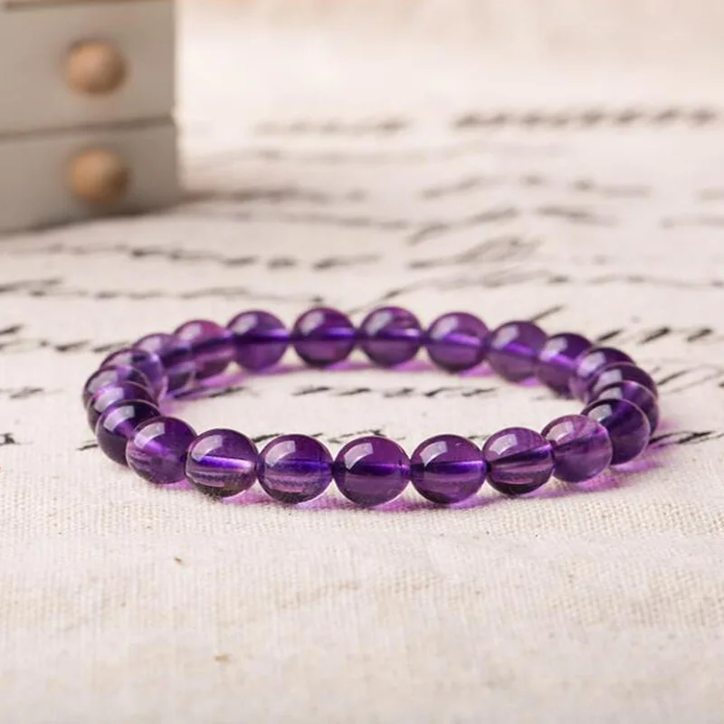 

yu xin yuan nature purple crystal single ring bracelet hand string lovers fashion bangle jewelry gift