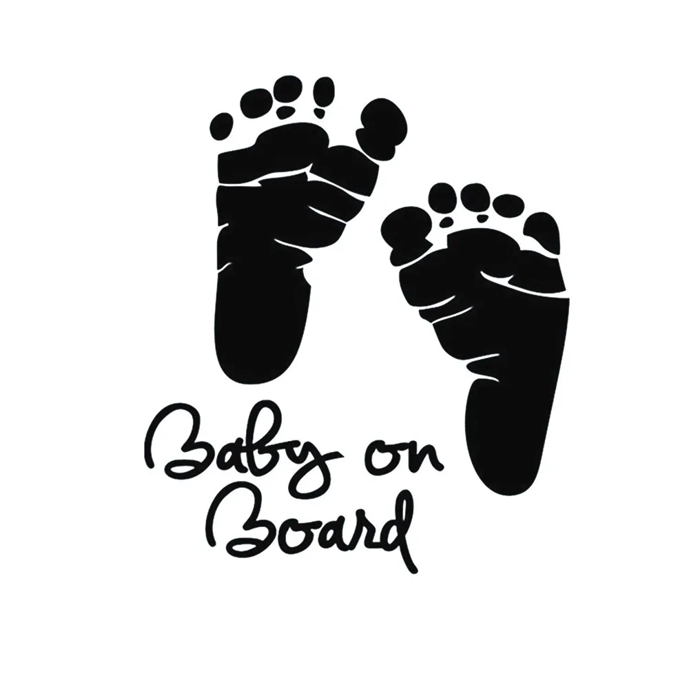 

Baby on Board Footprints Warning Sign Car Vinyl Styling Stickers Decals Automobile Accessories for Audi A6 Mercedes Benz