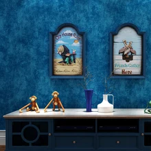 Винтажная средиземноморская настенная бумага для стен темно-синяя Наклейка Настенная бумага s Нетканая одноцветная настенная бумага для гостиной спальни