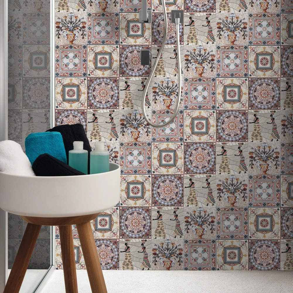 320*20cm Hot Geometry Pattern 3D Kitchen Wall Sticker Waterproof Ceramic Tile Brick Decal on Furniture Stove Adhesive Wall Paper