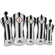 Гольф-Мастер Шлем для игры в гольф клуб драйвер/fairway wood/ёмкость, UT Гибридный Спасения Утилита(1 3 5 X ёмкость, UT) черный, белый цвет в полоску с номер тега