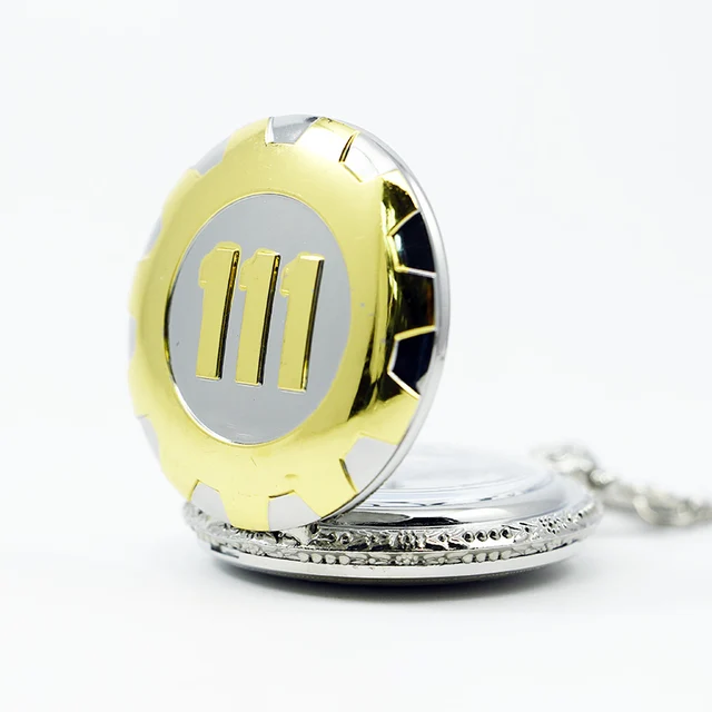Fashion Silver Gold Game Fallout 4 Vault 111 Quartz Pocket Watch Analog Pendant Fashion Silver Gold Game Fallout 4 Vault 111 Quartz Pocket Watch Analog Pendant