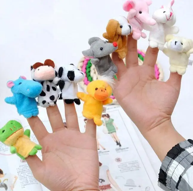 Lovely 10 Pcs/Lot Mini Funny Soft Plush Toys Cartoon Biological Animal Finger Puppet For Child Baby Favor Dolls | Игрушки и хобби