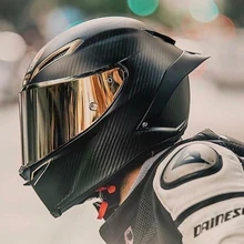 Pieno Viso In Fibra di Carbonio Del Casco Del Motociclo del Casco Da Corsa Professionale Kask DOT Arcobaleno Visiera Motocross Off Road Touring