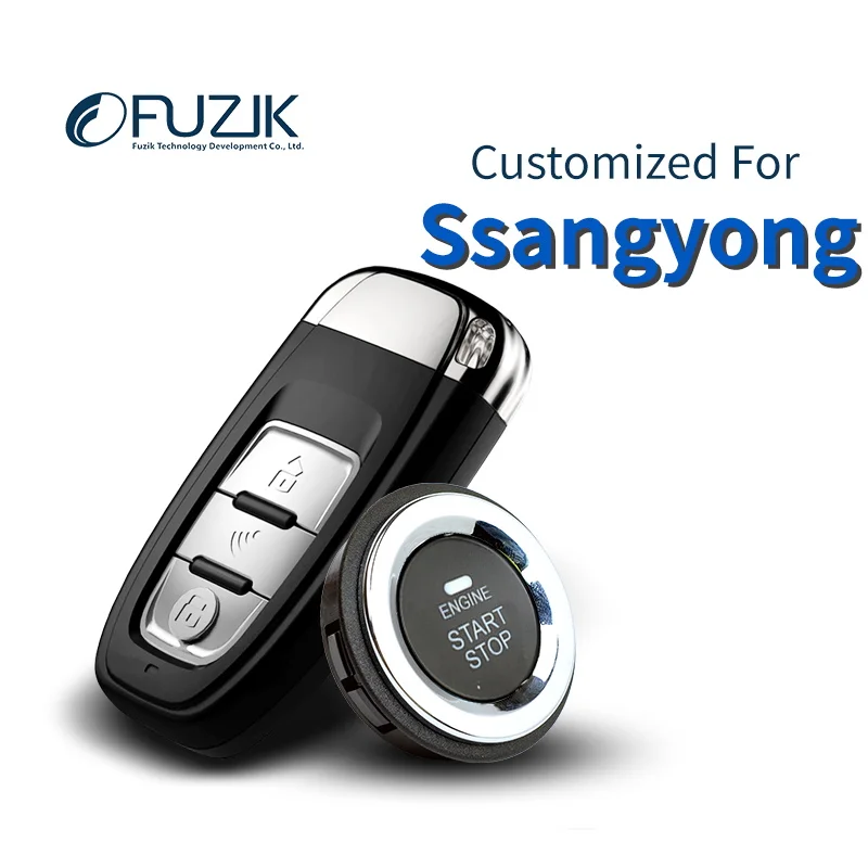

Fuzik Smart Keyless Go Entry Push Remote Button Start Car Alarm for SSANGYONG Korrando Rexton W Tivolan
