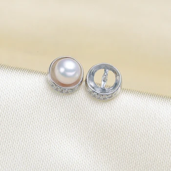 

S925 Sterling Silver Pearl Stud Earrings Settings Handmade DIY Pearl Earrings Jewelry Accessory Silver&Gold Color 3Pairs