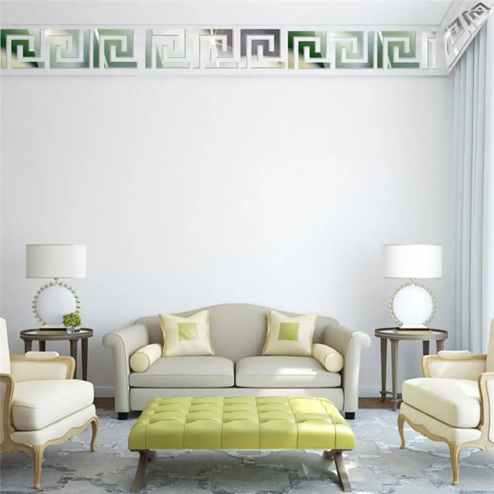 10pcs/set DIY Geometric Pattern Acrylic Mirror Effect Sticker Wall Sticker Mirror Surface Wall Stickers Home Decoration 10cm