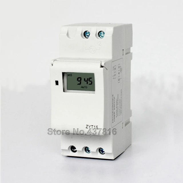 DHC15A Weekly Programmable Digital Timer Switch DIN RAIL, 45 OFF