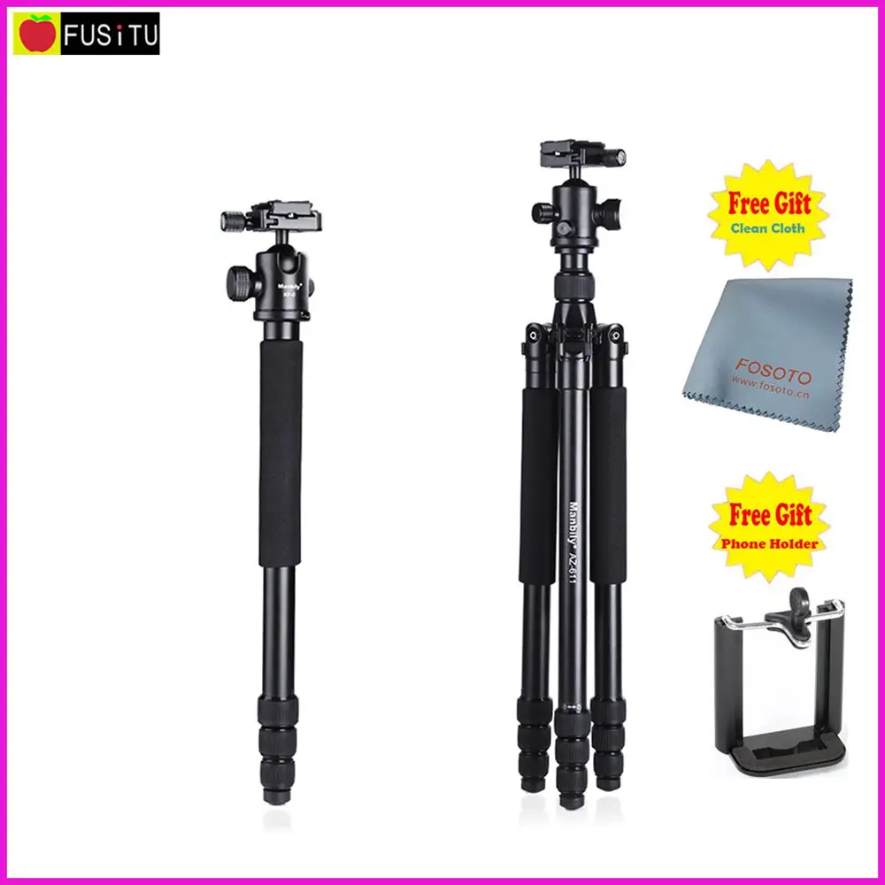 

Manbily AZ-611 Professional Portable DSLR Camera Tripod Kit Large-Diameter 4 Section Tripod with KF-0 Ball Head