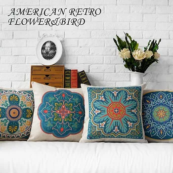 

Rural Chinese Retro National pillow ,floral Pillow cushion ,Linen pillowcase,sofa cushions home decorative Pillows