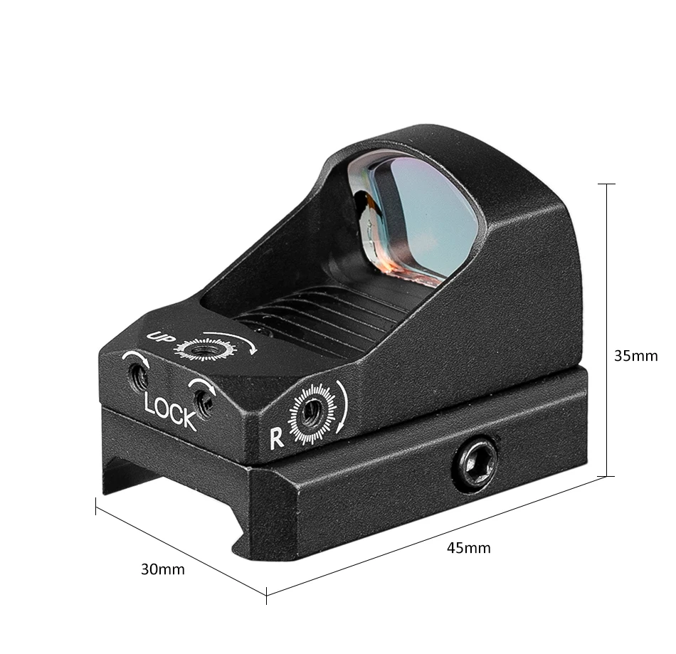 Кнопка регулировки Тактический 2MOA 1X Водонепроницаемый мини красная точка прицел охотничий прицел настоящая охота с помощью