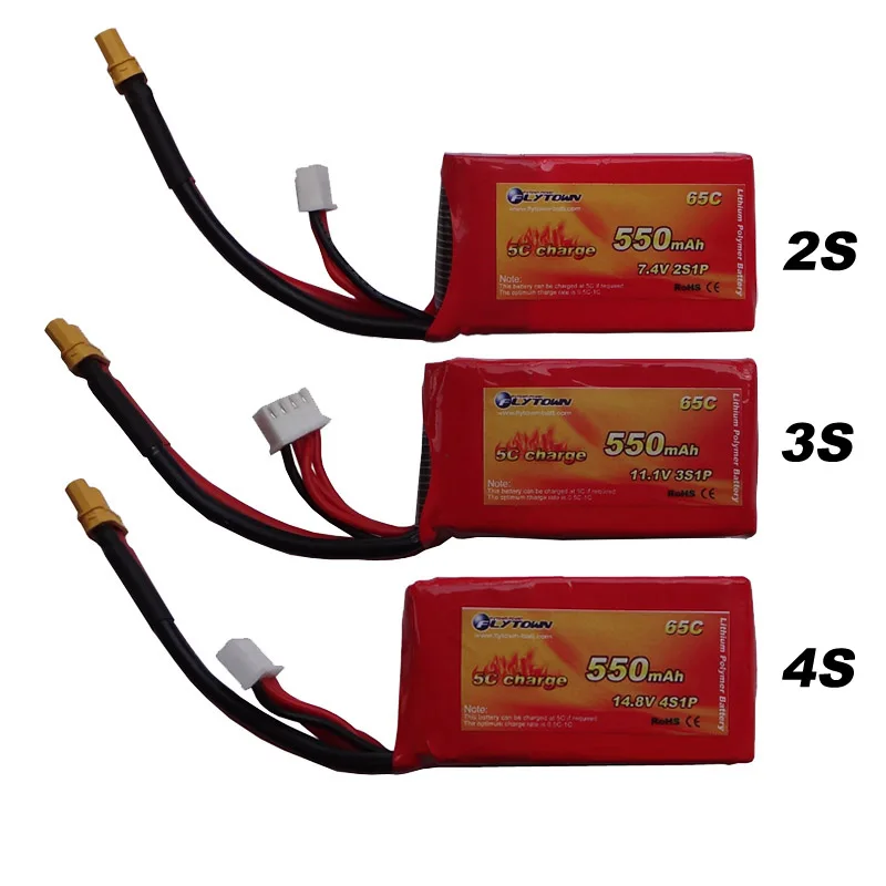 

Flytown 550mAh 65C 2S 7.4V 3S 11.1V Lipo battery with XT30 Plug for RC FPV Racing Drone Quadcopter Helicopter Toy parts