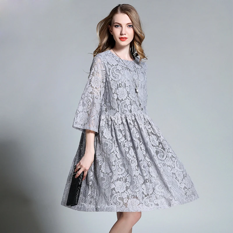 New Dress For Pregnant Women Summer Loose Large Size Slim Maternity Dresses Summer Fashion Half Lace stitching Pregnancy Clothes