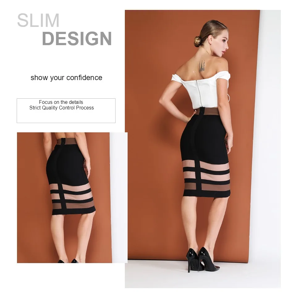 INVOGUE. IMVOGUE Цвет Блок Полосатый высокая Талия Bodycon Мода повязки юбка