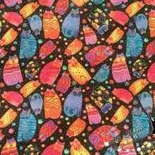 50x140 см, хлопковая ткань с рисунком кота, стеганая Одежда для девочек, детская Лоскутная Ткань для шитья