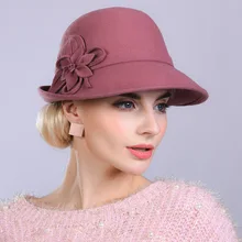 Woman Autumn And Winter Party Formal Hat England Fashion Elengant Irregular 100% Wool Felt Hats