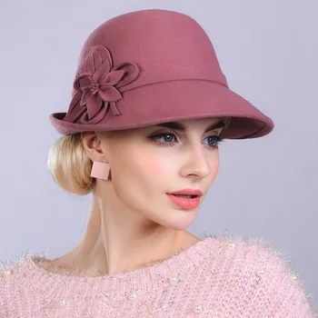 

Woman Autumn And Winter Party Formal Hat England Fashion Elengant Irregular 100% Wool Felt Hats