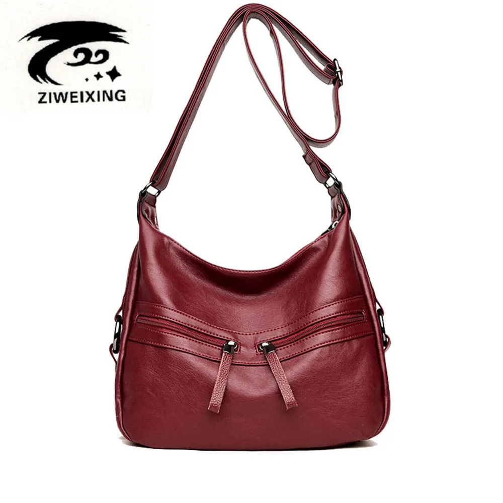Luxury Fashion Double Zippers Crossbody Bags Designer Single Shoulder Bags Ladies PU Leather