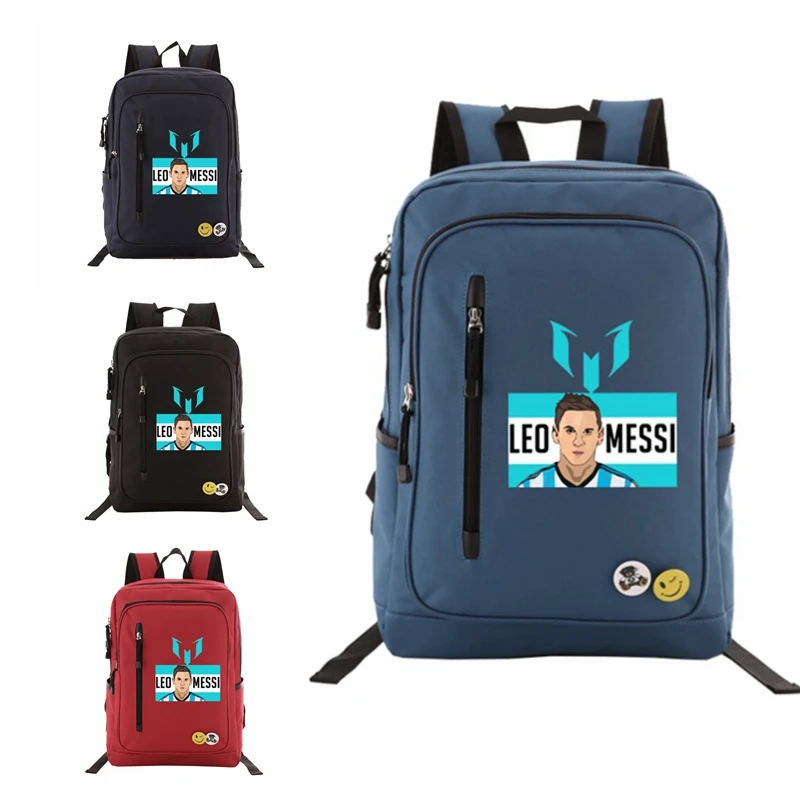 

Women Men Bacelona Argentina Messi Casual Backpack Square Student School Bags travel Shoulder Laptop Bag Mochila