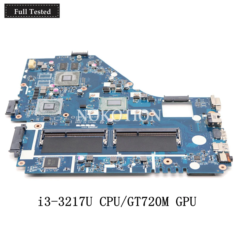 NOKOTION Z5WE1 LA 9535P материнская плата для Acer aspire E1 570 570G ноутбука NBMER11001 i3 3217U CPU DDR3 GT720M