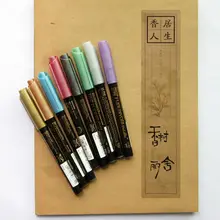 Зиг Kuretake металлические акварельные Мягкие кисти ручки с надписью fudebijori Медь Серебро Золото кисти маркеры Япония