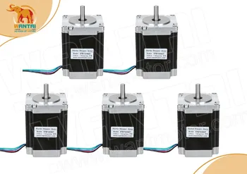 

5 pcs 270 oz-in 4-Lead Nema 23 with 57BYGH627 Wantai Stepper Motor 76mm length 3.0A, 2 phases CNC Router Foam Mill 3D Printer