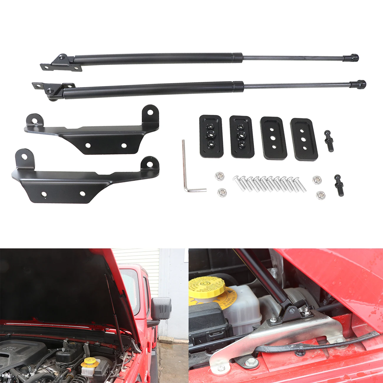 

For Jeep Wrangle JL JLU Front Hood Lift Support Shock Rod 2 Pcs Car Gas Lift Support Struts Shock Damper Bars 2018 2019