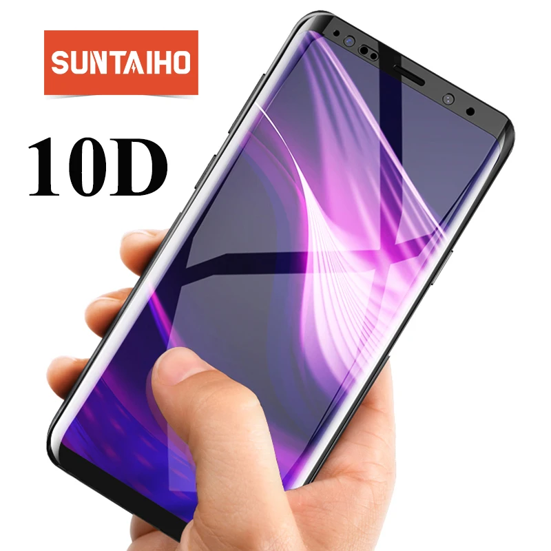 Закаленное стекло Suntaiho 10D для samsung Galaxy S8 S9 Plus, Защита экрана для samsung S7 Edge Note 9, полностью изогнутое закаленное стекло