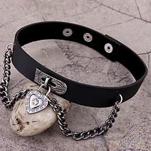 Готическая металлическая цепочка для мужчин и женщин, подвеска в виде сердца, колье, панк ожерелье