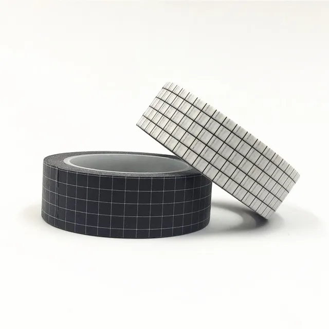 10M Black and White Grid Washi Tape Japanese Paper DIY Planner Masking Tape Adhesive Tapes Stickers Decorative Stationery Tapes 4