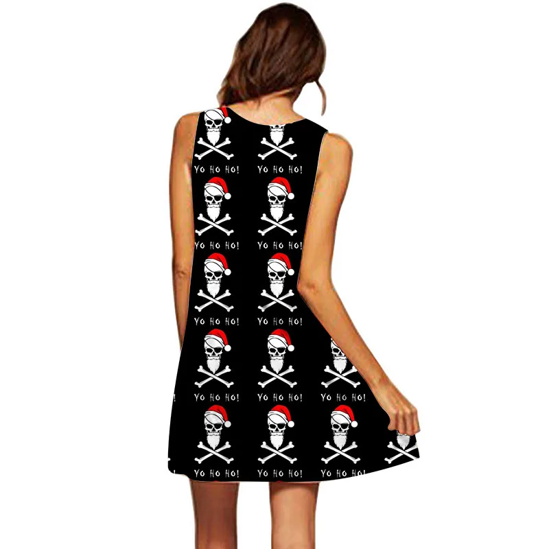 Женское пляжное платье с принтом черепа Robe Femme Ete 2020 повседневные летние платья