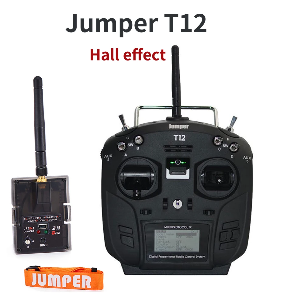 

Jumper T12 Plus Multi-Protocol Radio Transmitter Remote Controller w/ JP4-in-1 RF Module Hall Effect Sensor Gimbal Black White