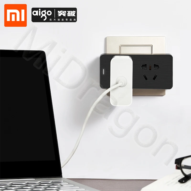 

Xiaomi aigo Power Strip Converter Portable Plug Travel Adapter for Home Office 5V 2.1A 2 Sockets Fast Charging Protable Plug