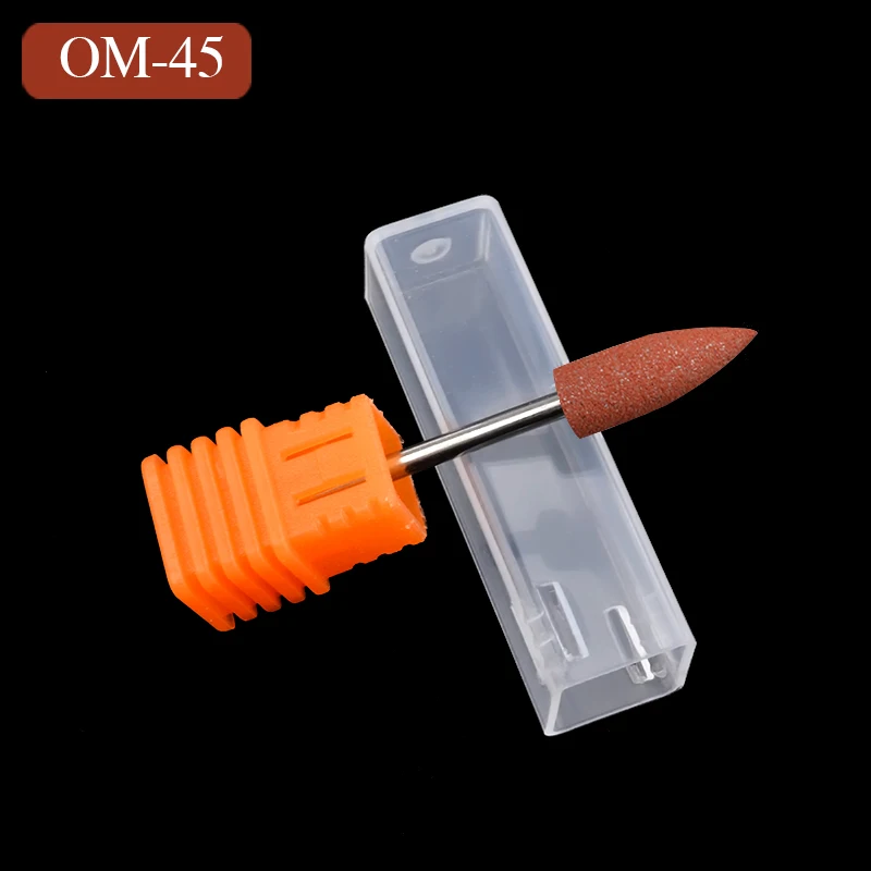 6 типов 10*24 мм Резиновые кремниевые художественные Буры для ногтей, резиновые буфеты с большой головкой для шлифовки ногтей для маникюра, педикюра, инструменты для кутикулы - Цвет: OM-45