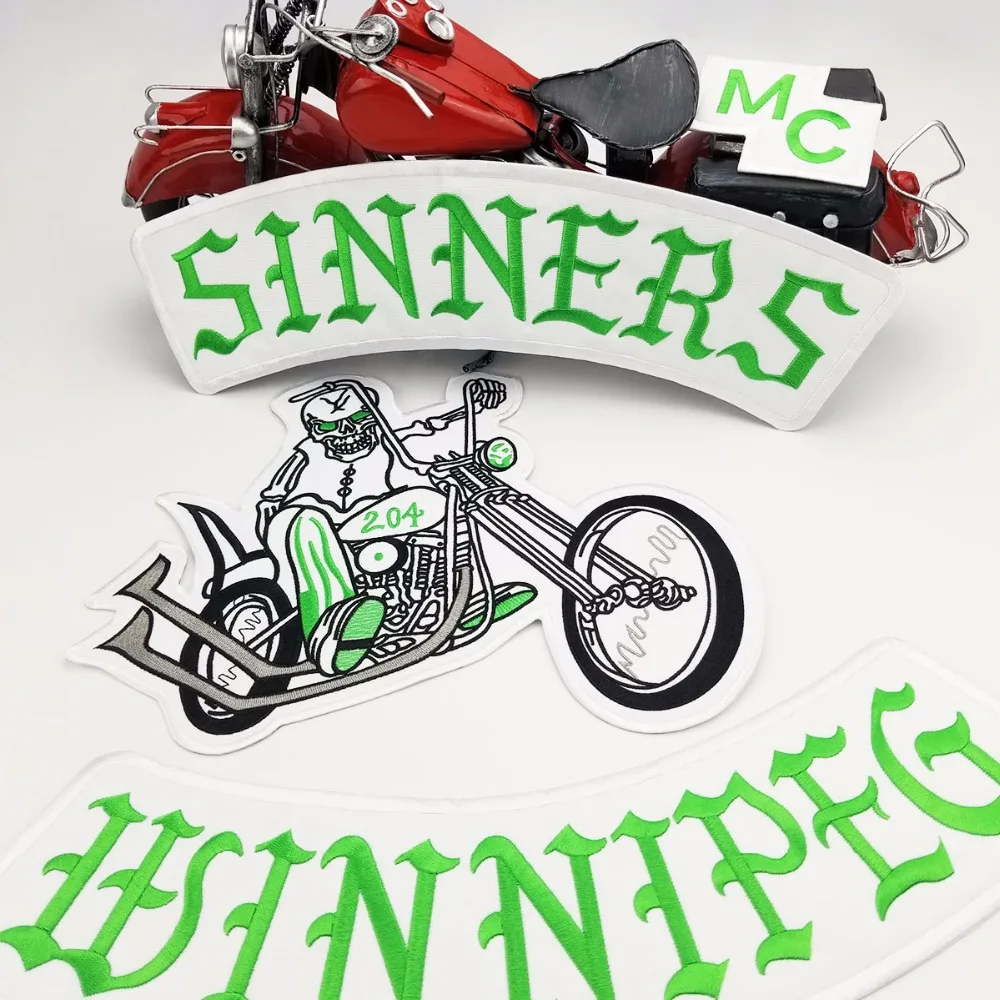 L170822-1 NEW ARRIVAL MC SINNERS EMBROIDERY PATCH MOTORCYCLE CLUB VEST OUTLAW BIKER MC JACKET PUNK IRON ON PATCH FREE SHIPPING (4)