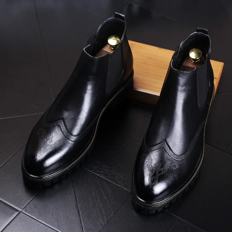 Британский стиль; мужская повседневная обувь из воловьей кожи; броги с перфорацией; оксфорды; обувь для вечеринки; обувь для выпускного; мужские ботинки «Челси»; zapato