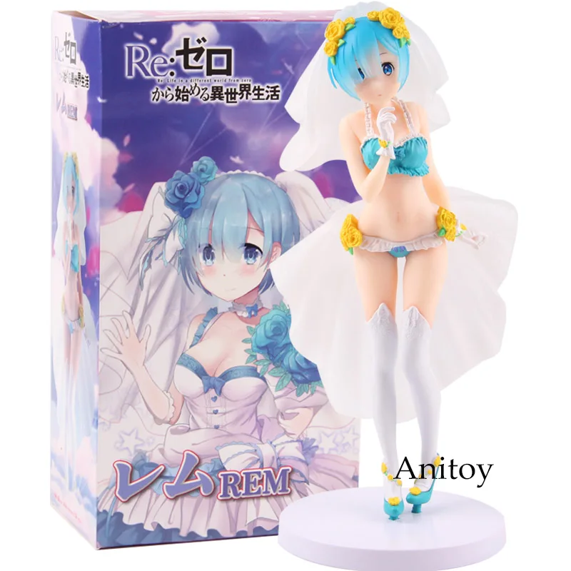 

Anime Re: Life In A Different World From Zero Re Zero Rem Action Figure ---- Wedding Dress Ver. PVC Collectible Model Toy 22cm